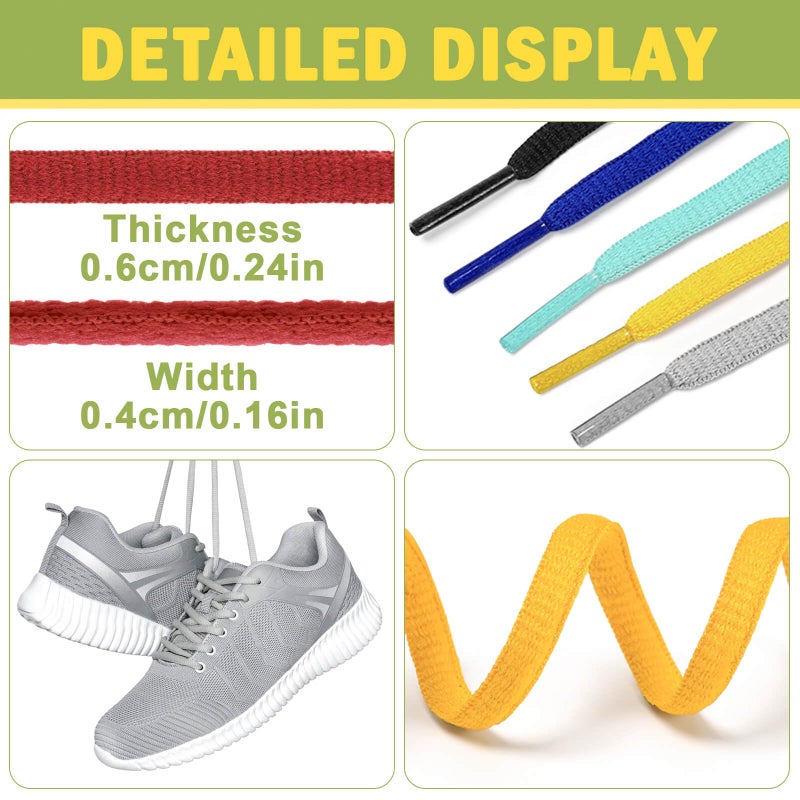 YFINE Oval Sports Shoe Laces: 2 Pairs 35 Inch Black Half Round Shoelaces for Sneaker Athletic Shoes - Image 3